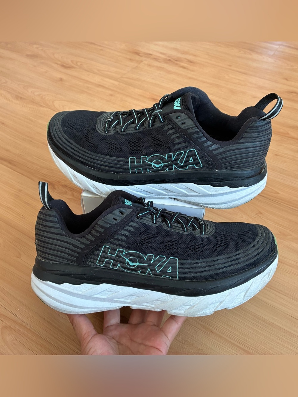 Hoka One One Bondi 6 Black Blue 1019270BASY Women’s Size 8.5Shoes